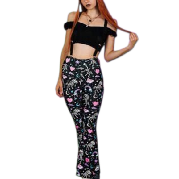 Too Fast Skeleton Unicorns Hellz Bells Flares - Picture 2 of 4